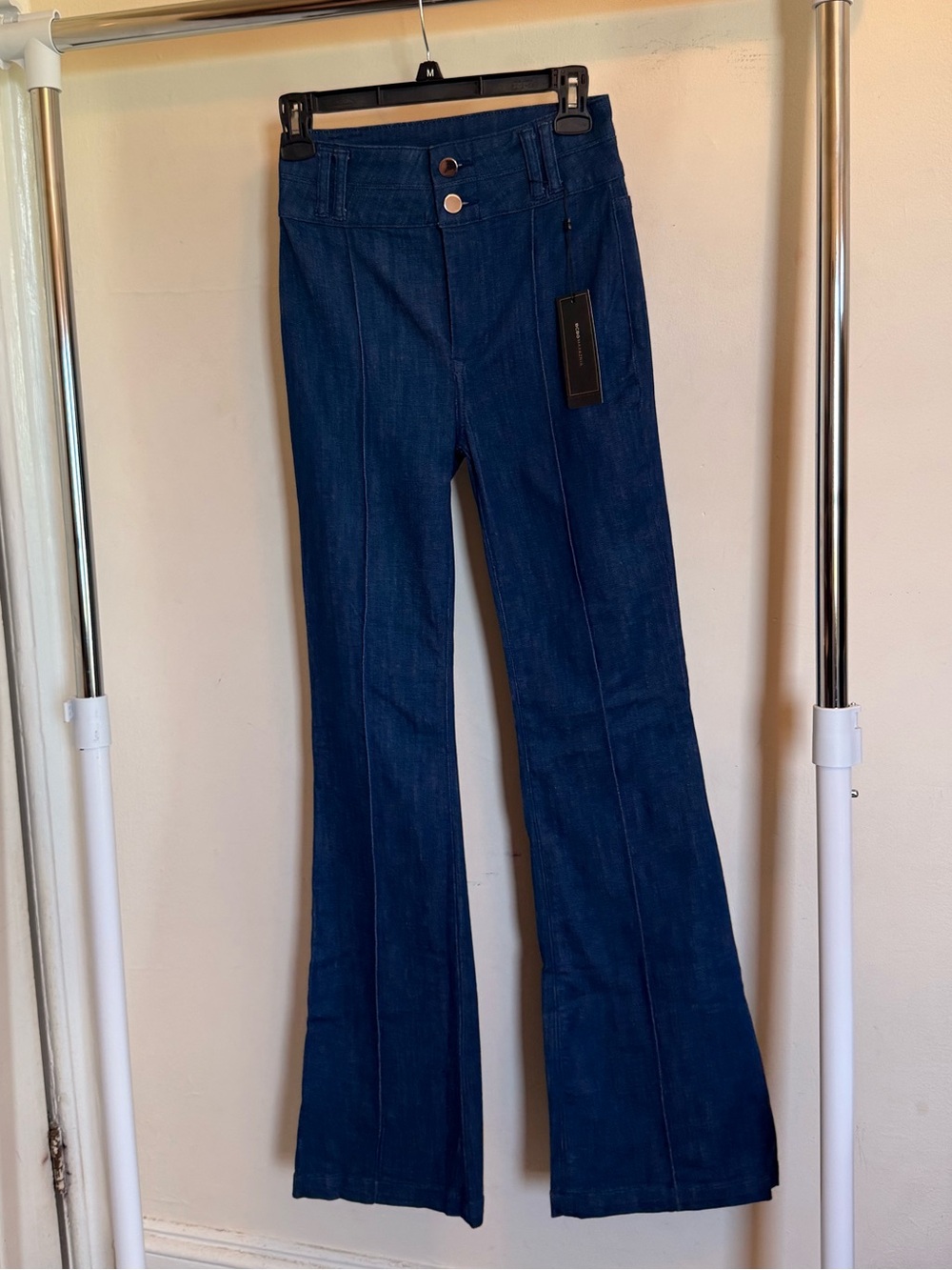 BCBGMaxAzria Dark Blue Flare Jeans